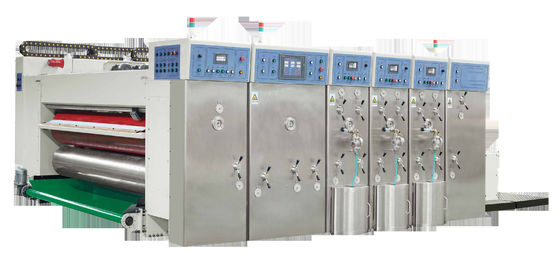 Lead Edge Feeder 4 Color Flexo Printer Rotary Die Cutter Vibrator And Counter Stacker Machine
