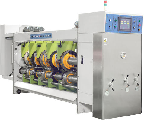Lead Edge Feeder 4 Color Flexo Printer Rotary Die Cutter Vibrator And Counter Stacker Machine